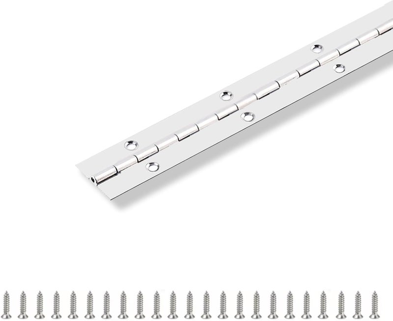 GRRONZEE Piano Hinge 36" x 1" Stainless Steel Continuous & Piano Hinge Heavy Duty Piano Hinges, 0.04" Leaf Thickness, 0.5" Knuckle Length, Screw Included - Image 1